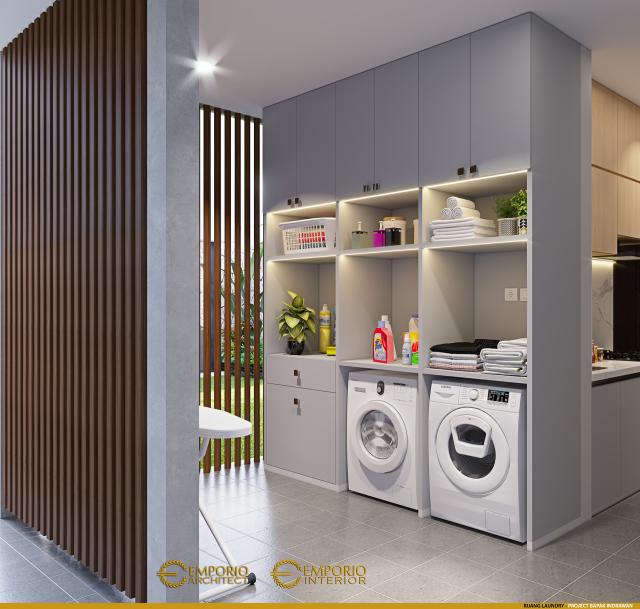 Desain Ruang Laundry Rumah Modern 2 Lantai Bapak IDW di Bandung, Jawa Barat