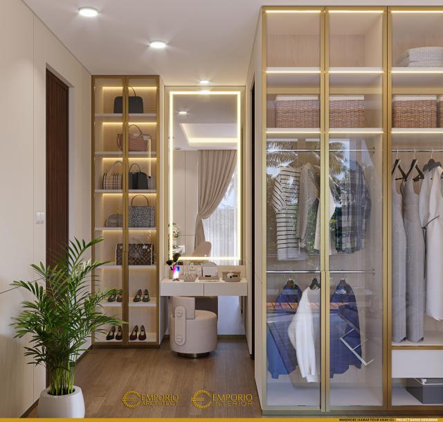 Desain Wardrobe Kamar Tidur Anak 2 Rumah Modern 2 Lantai Bapak IDW di Bandung, Jawa Barat