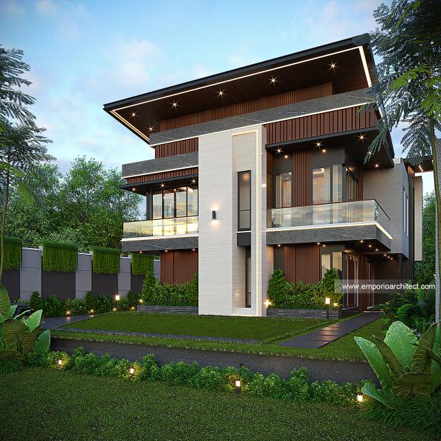 Desain Tampak Belakang Rumah Modern 2 Lantai Bapak JMM di Kalimantan Selatan