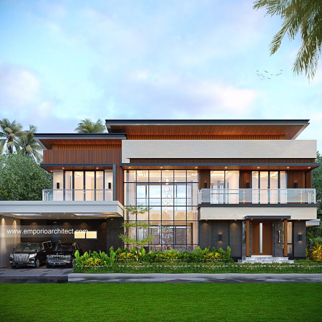 Desain Rumah Modern 2 Lantai Bapak HND di Surabaya - Tampak Depan