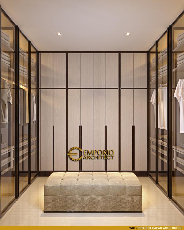 Desain Walk In Closet Rumah Modern 2 Lantai Bapak Agus Sugiri di Jakarta