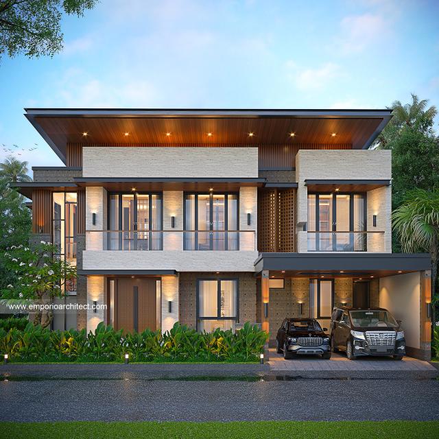 Desain Rumah Modern 2 Lantai Bapak BN di Balikpapan - Tampak Depan