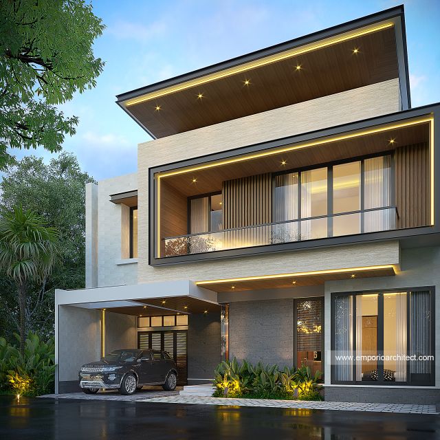 #housefacade - Mr. RND 1828 Modern House 2 Floors Design - Depok - Code 39769