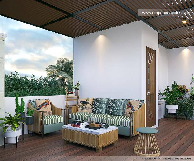 Desain Area Rooftop Rumah Modern 2 Lantai Bapak EED di Nusa Dua, Bali