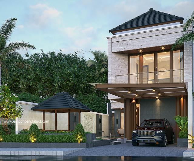 Desain Tampak Depan 2 Rumah Modern 2 Lantai Bapak EED di Nusa Dua, Bali