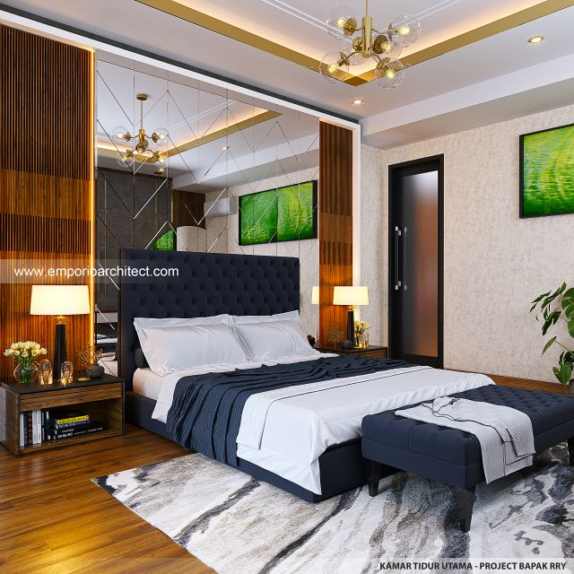 Desain Kamar Tidur Utama Rumah Modern 2 Lantai Bapak RRY di Makassar