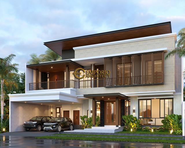 Gambar 1 Desain Rumah Modern 2 Lantai Ibu IVN 1167 di  Yogyakarta