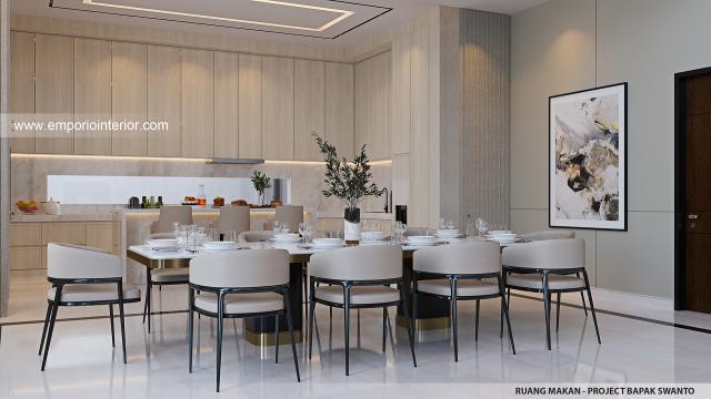 Desain Ruang Makan Rumah Modern 2 Lantai Bapak SWT di Tangerang, Banten