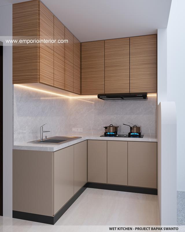 Desain Dapur Kotor Rumah Modern 2 Lantai Bapak SWT di Tangerang, Banten