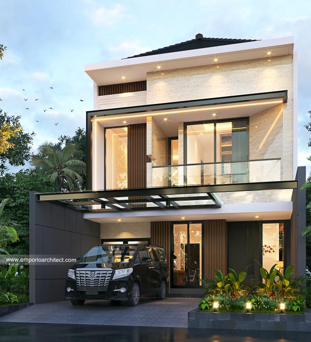 Gambar 2 Desain Rumah Modern 2 Lantai Bapak HRN 1306 di  Jakarta