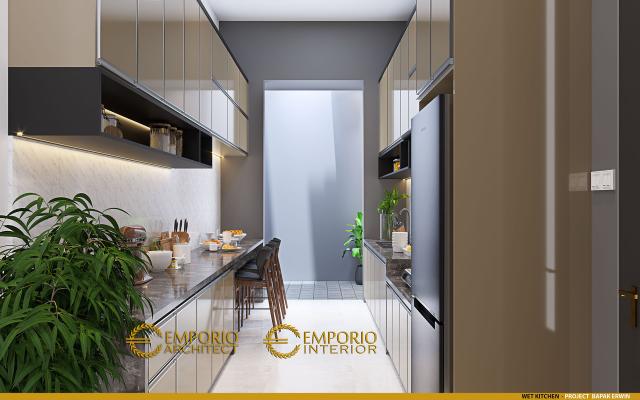 Desain Dapur Kotor Rumah Modern 2 Lantai Bapak Erwin di Makassar