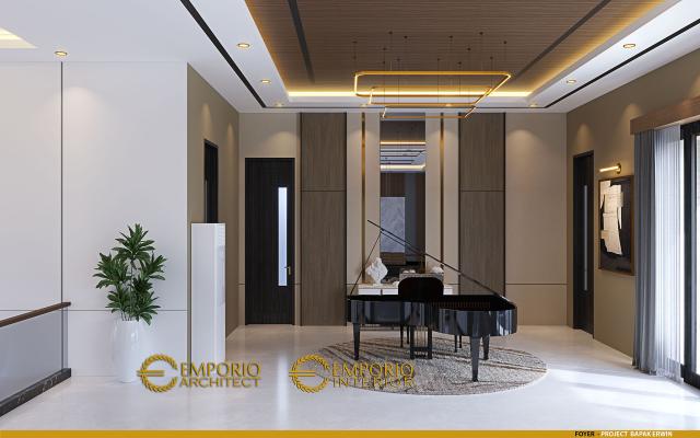 Desain Foyer Rumah Modern 2 Lantai Bapak Erwin di Makassar