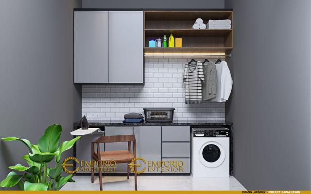 Desain Ruang Laundry Rumah Modern 2 Lantai Bapak Erwin di Makassar