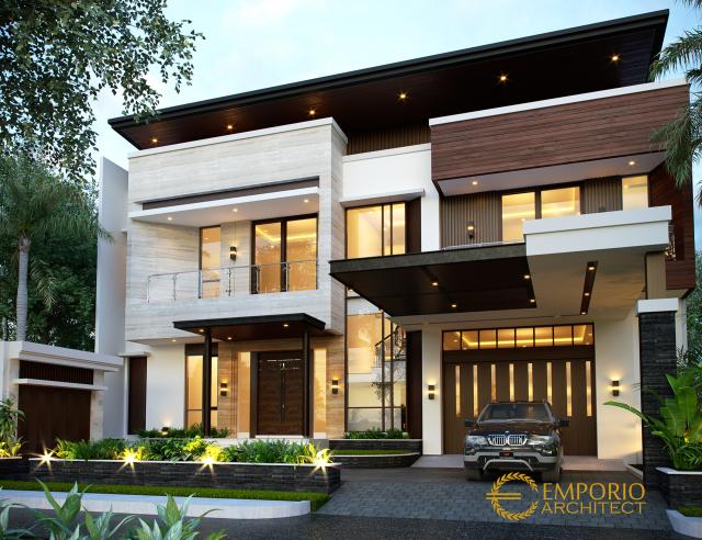 Gambar 1 Desain Rumah Modern 2 Lantai Bapak Erwin di  Makassar