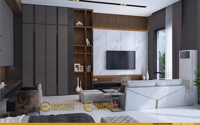 Desain Kamar Tidur Utama Rumah Modern 2 Lantai Bapak Erwin di Makassar