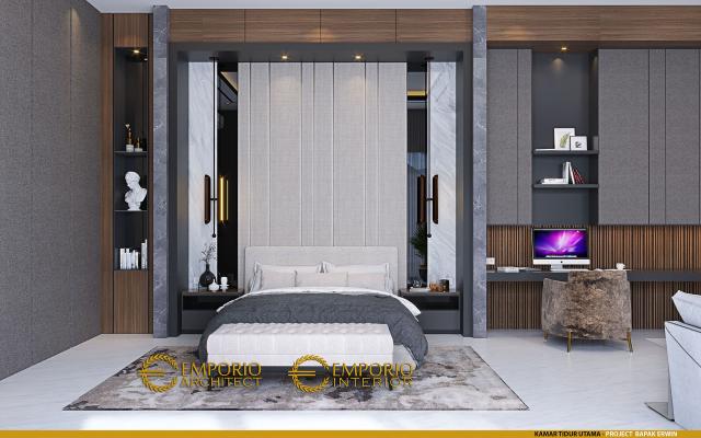 Desain Kamar Tidur Utama Rumah Modern 2 Lantai Bapak Erwin di Makassar