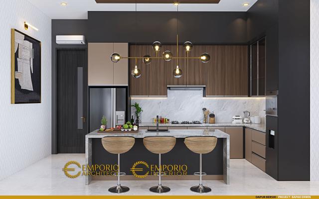 Desain Dapur Bersih Rumah Modern 2 Lantai Bapak Erwin di Makassar