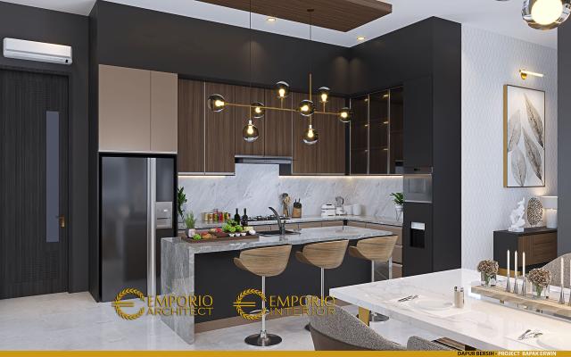 Desain Dapur Bersih Rumah Modern 2 Lantai Bapak Erwin di Makassar