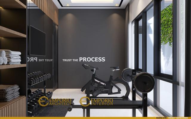 Desain Ruang Gym Rumah Modern 2 Lantai Bapak Erwin di Makassar