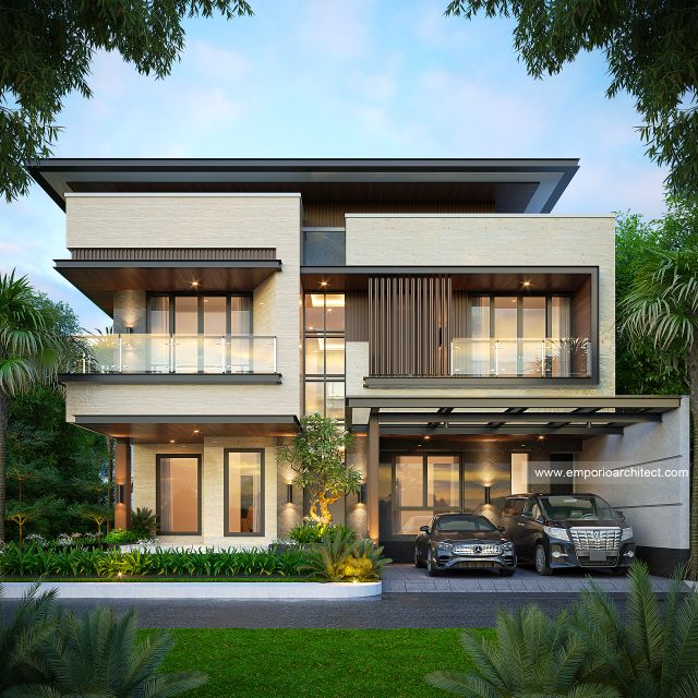 #modernhousefacade - Mr. ARN Modern House 2 Floors Design - Palembang - Code 41041