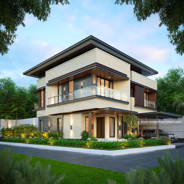 Gambar 3 Desain Rumah Modern 2 Lantai Bapak ARN di  Palembang