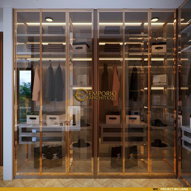 Desain Walk In Closet Rumah Modern 2 Lantai Ibu Liana di Cirebon, Jawa Barat