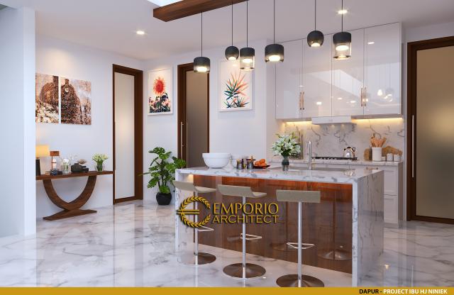 Desain Dapur Rumah Modern 2 Lantai Ibu Hj. Niniek di Palembang, Sumatera Selatan