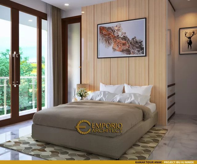 Desain Kamar Tidur Anak Rumah Modern 2 Lantai Ibu Hj. Niniek di Palembang, Sumatera Selatan