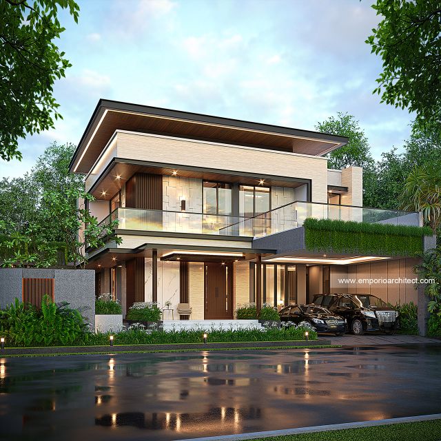 Desain Rumah Modern 2 Lantai Bapak DNL 1818 di  Bekasi