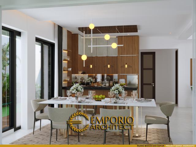 Desain Ruang Makan dan Dapur Rumah Modern 2 Lantai Bapak Andrianto di Surabaya, Jawa Timur