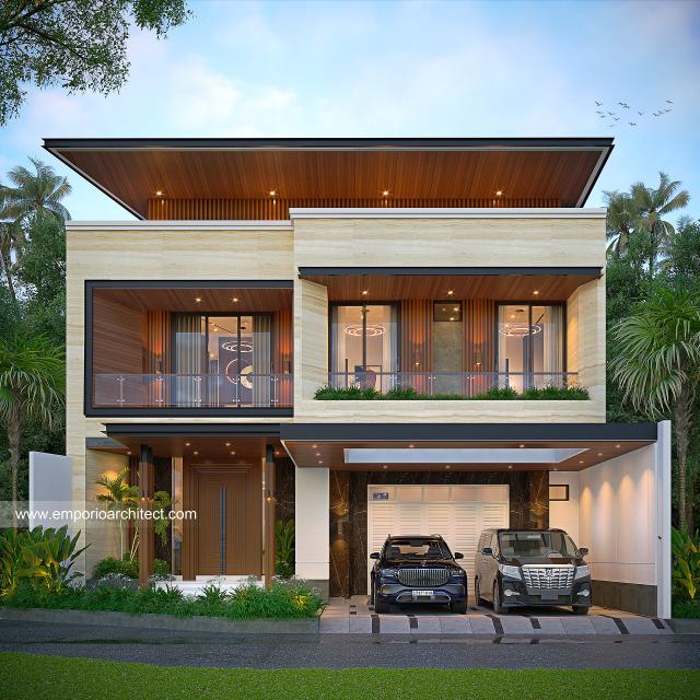 Gambar 1 Desain Rumah Modern 2 Lantai Bapak CHD 1571 di  Bandung