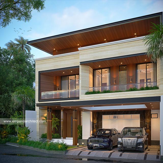 Desain Tampak Depan 3 Rumah Modern 2 Lantai Bapak CHD di Bandung