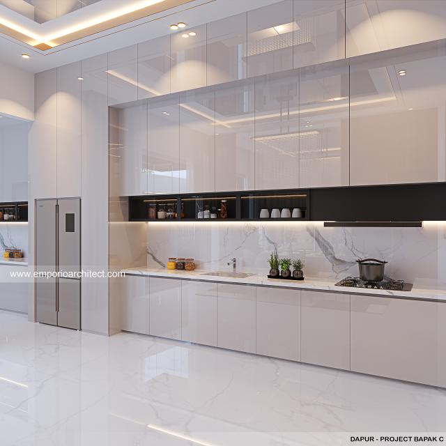 Desain Dapur Rumah Modern 2 Lantai Bapak CHD di Bandung