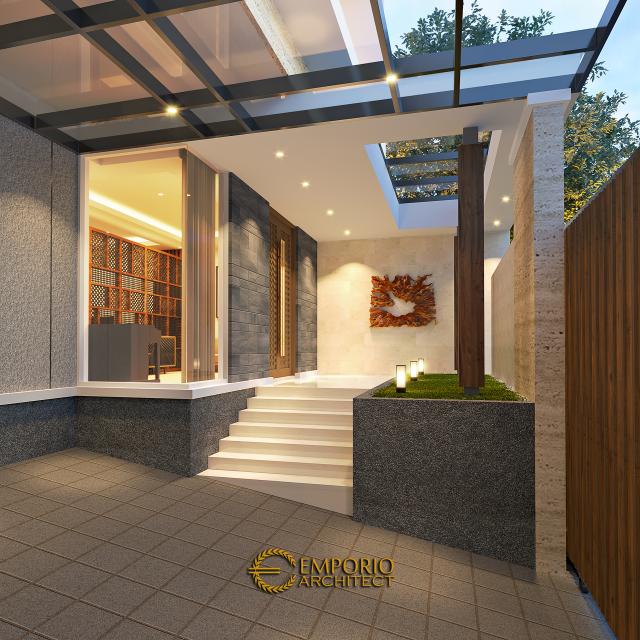 Desain Tampak Detail Depan Rumah Modern 2 Lantai Bapak Daniel di Jakarta Timur