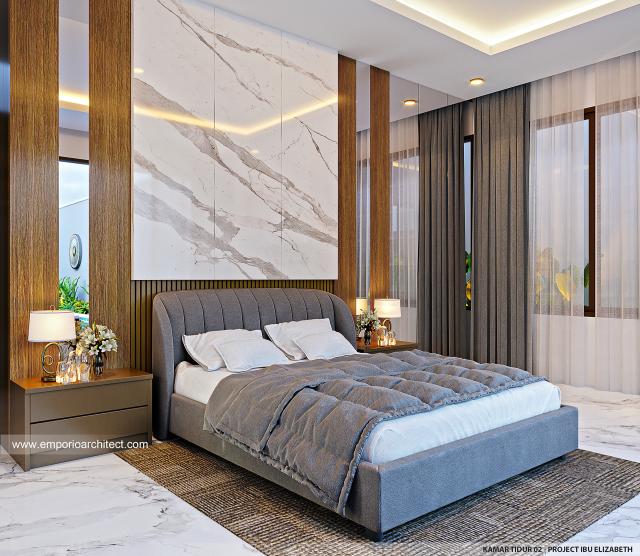 Desain Kamar Tidur 2 Rumah Modern 2 Lantai Bapak WHJ dan Ibu ELB di Badung, Bali