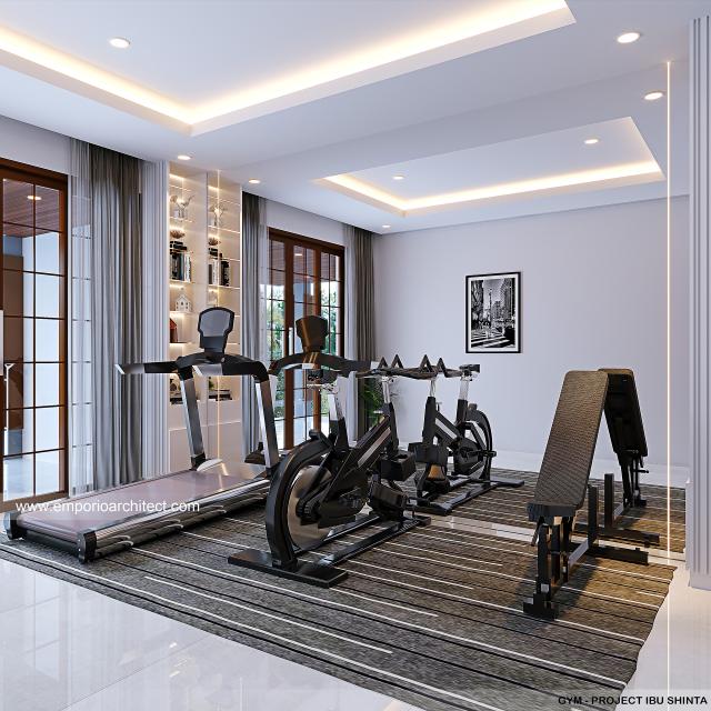 Desain Ruang Gym Rumah Modern 2 Lantai Ibu SNT di Purwokerto