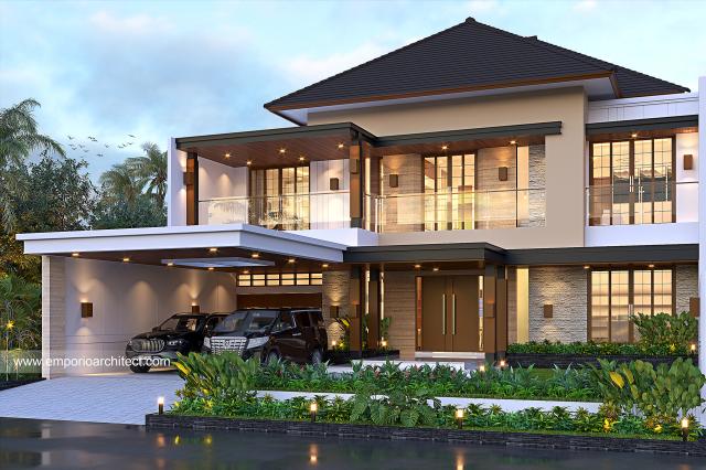 Gambar 1 Desain Rumah Modern 2 Lantai Ibu SNT 1405 di  Purwokerto