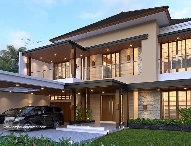 Desain Tampak Depan 3 Rumah Modern 2 Lantai Ibu SNT di Purwokerto