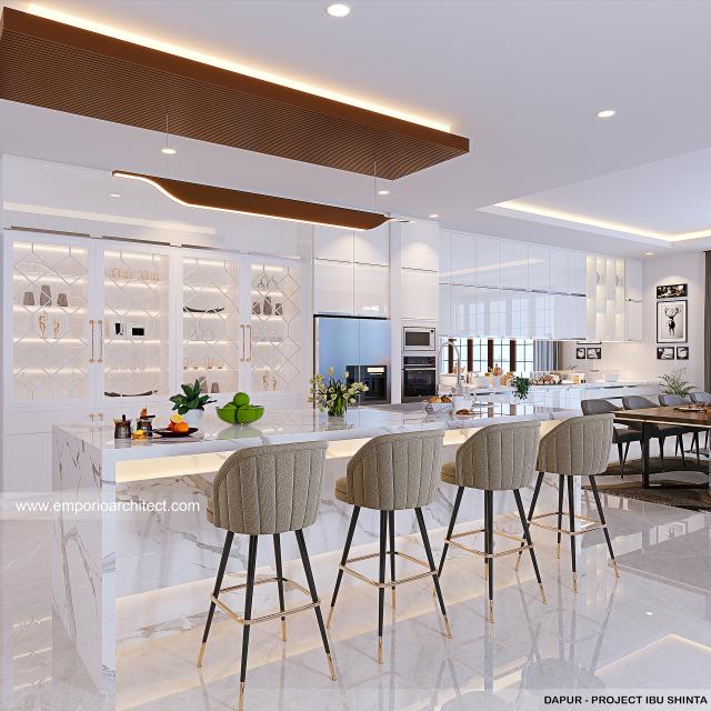 Desain Dapur Rumah Modern 2 Lantai Ibu SNT di Purwokerto