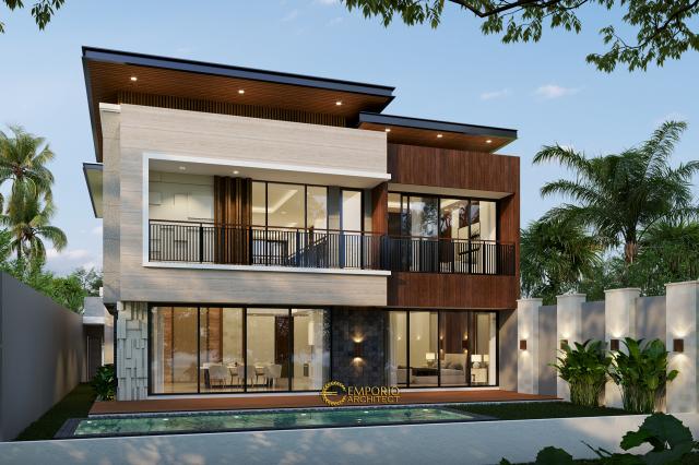 Desain Tampak Depan Rumah Modern 2 Lantai Bapak Ali di Denpasar, Bali