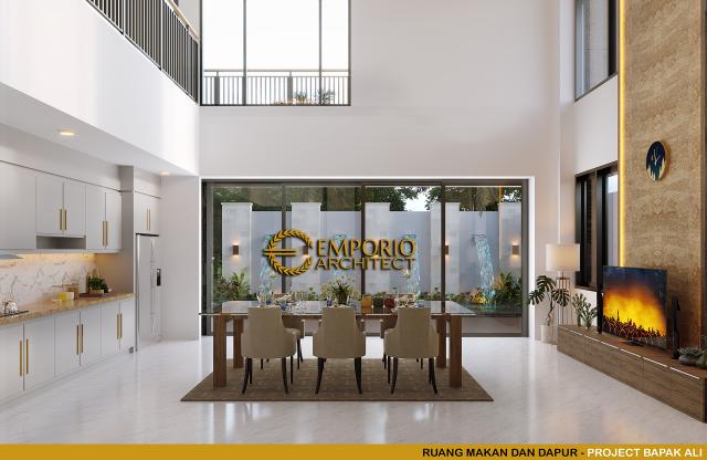 Desain Ruang Makan dan Dapur Rumah Modern 2 Lantai Bapak Ali di Denpasar, Bali