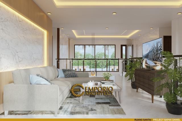 Desain Ruang Santai Rumah Modern 2 Lantai Bapak Daniel di Bengkulu