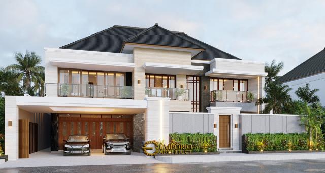 Desain Tampak Depan Dengan Pagar Rumah Modern 2 Lantai Bapak Daniel di Bengkulu