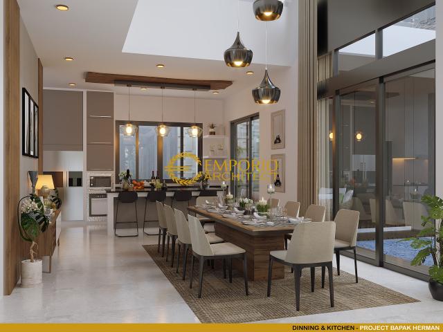 Desain Ruang Makan dan Dapur Rumah Modern 2 Lantai Bapak Herman di Tanjung Pinang, Kepulauan Riau