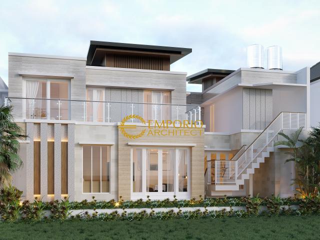 Desain Tampak Belakang Rumah Modern 2 Lantai Bapak Himawan di Surabaya