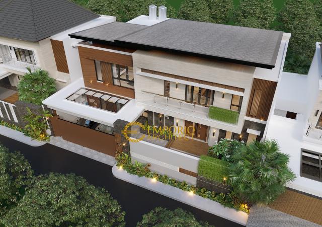 Desain Masterplan Tampak Depan Rumah Modern 2 Lantai Bapak Julian di Palembang, Sumatera Selatan