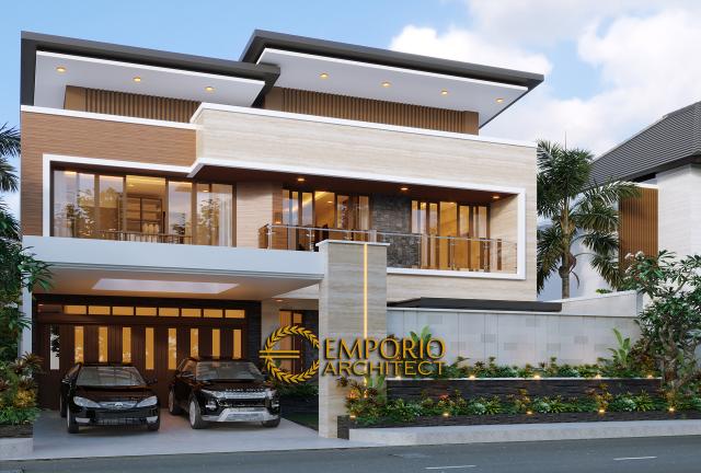 Desain Tampak Depan 2 Rumah Modern 2 Lantai Bapak Mikhael Tri Sutrisno di Pematang Siantar, Sumatera Utara