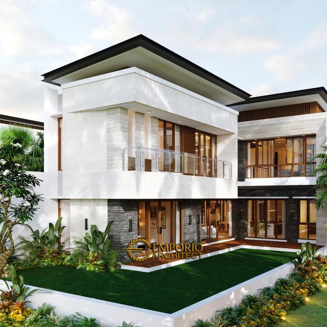 Desain Tampak Belakang Rumah Modern 2 Lantai Bapak Nicolas di Makassar, Sulawesi Selatan