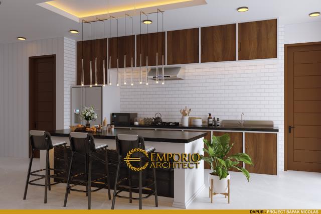 Desain Dapur Rumah Modern 2 Lantai Bapak Nicolas di Makassar, Sulawesi Selatan