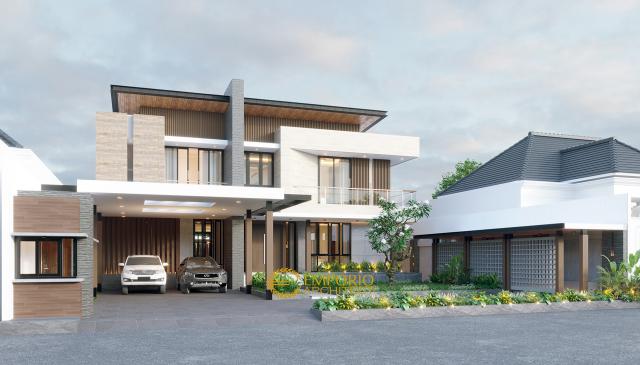 Desain Tampak Depan 2 Rumah Modern 2 Lantai Bapak Usman di Tangerang, Banten